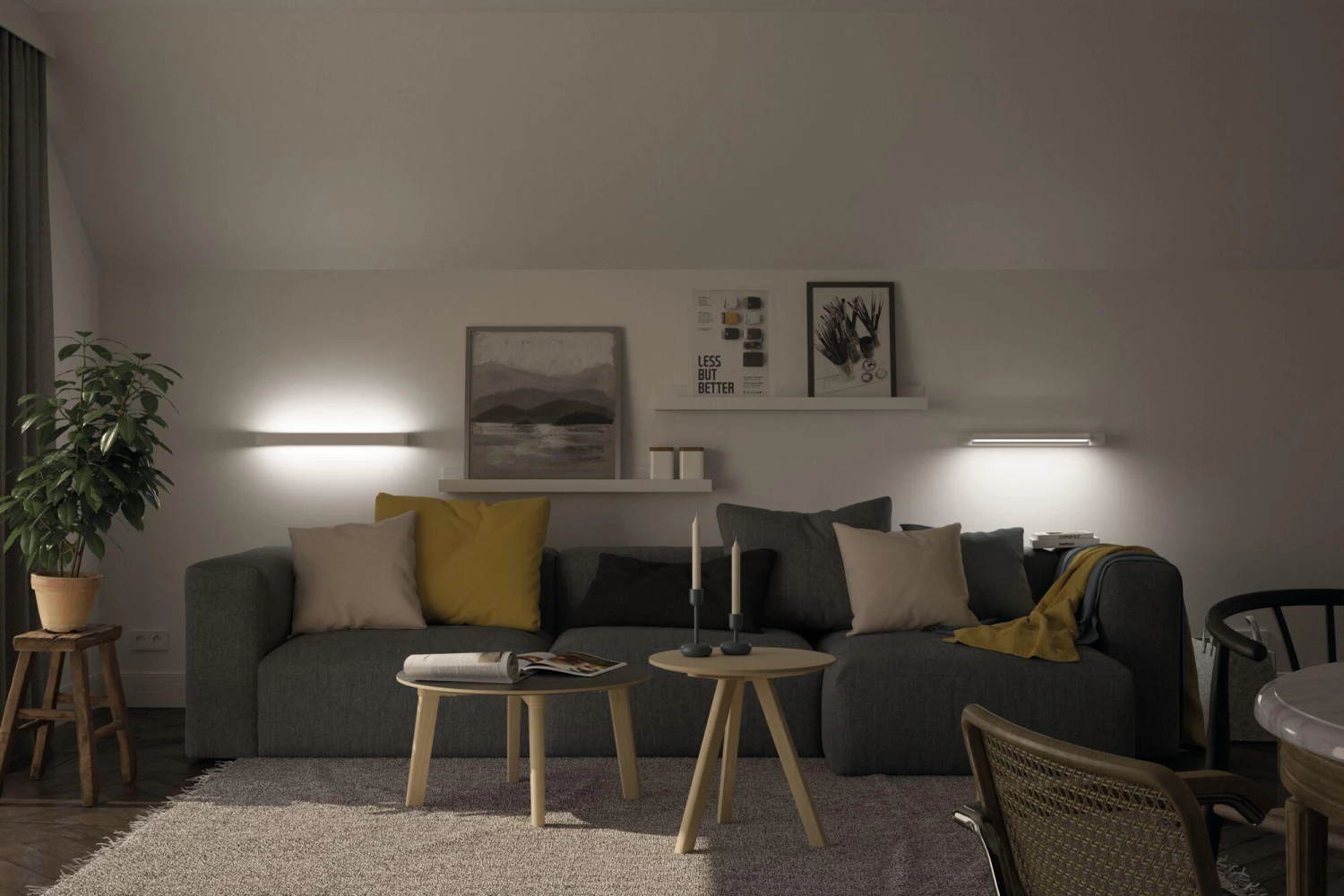 Paulmann LED Wandleuchte 3-Step-Dim Lucille IP44 2700K 1600lm 230V 18W Dimmbar Weiß - Image 3