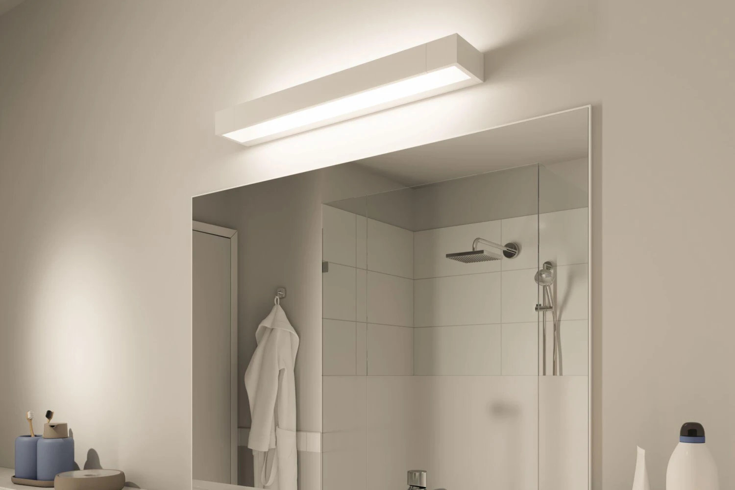 Paulmann LED Wandleuchte 3-Step-Dim Lucille IP44 2700K 1600lm 230V 18W Dimmbar Weiß - Image 5