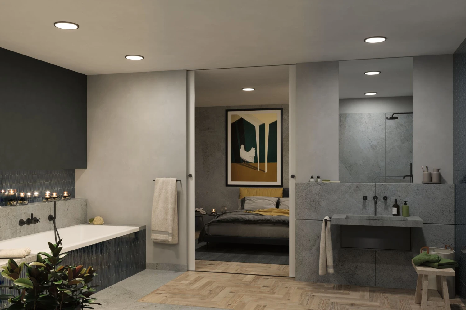 Paulmann VariFit LED Einbaupanel Dim To Warm Areo IP44 Rund 175mm 13W 1200lm 3 Step Dim To Warm Schwarz Dimmbar – Bild 8