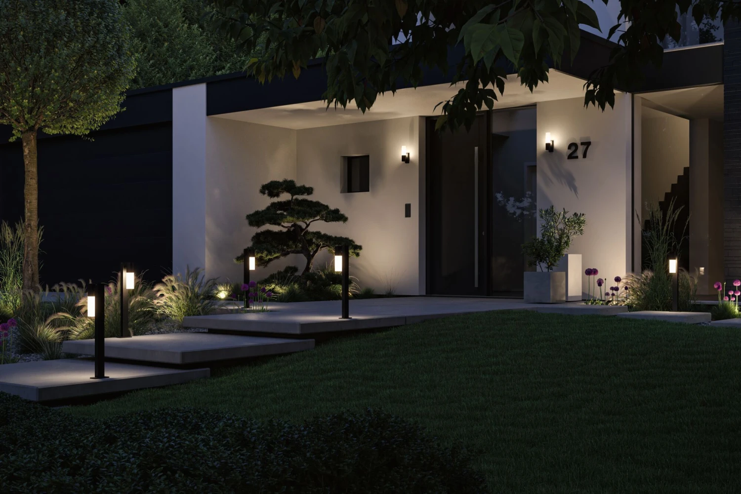 Paulmann Pollerleuchte Tralia IP44 650mm Max. 10W 230V Anthrazit E27 Aluminium - Image 5