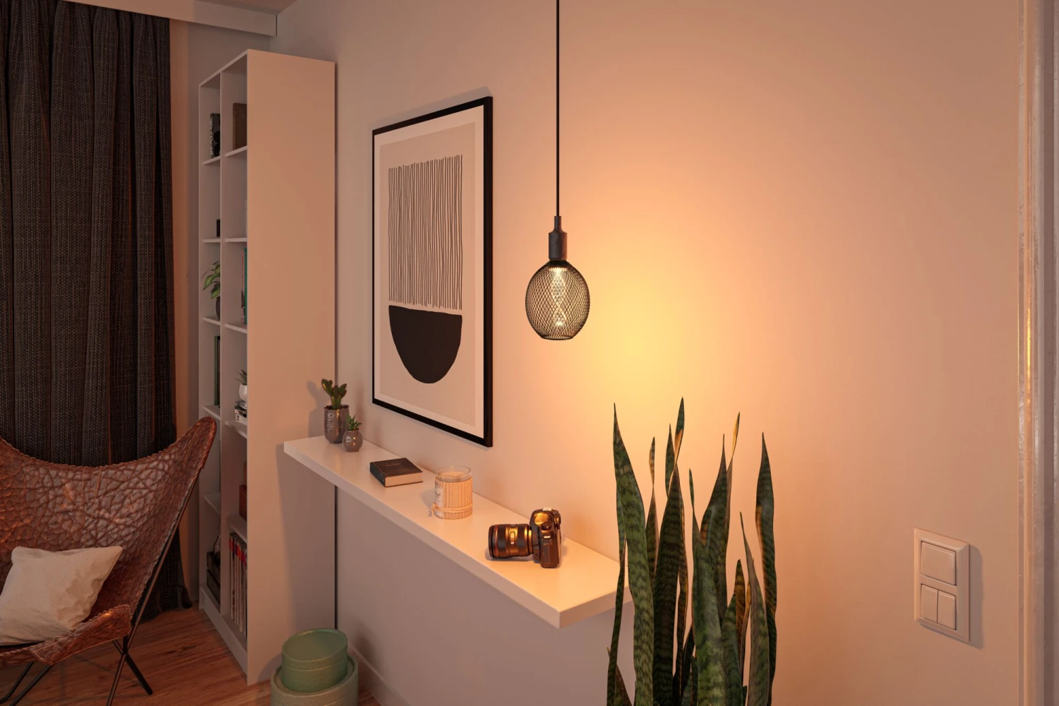 Paulmann Metallic Glow Standard 230V LED Globe Helix 110lm 3,5W 1800K Schwarz - Image 2