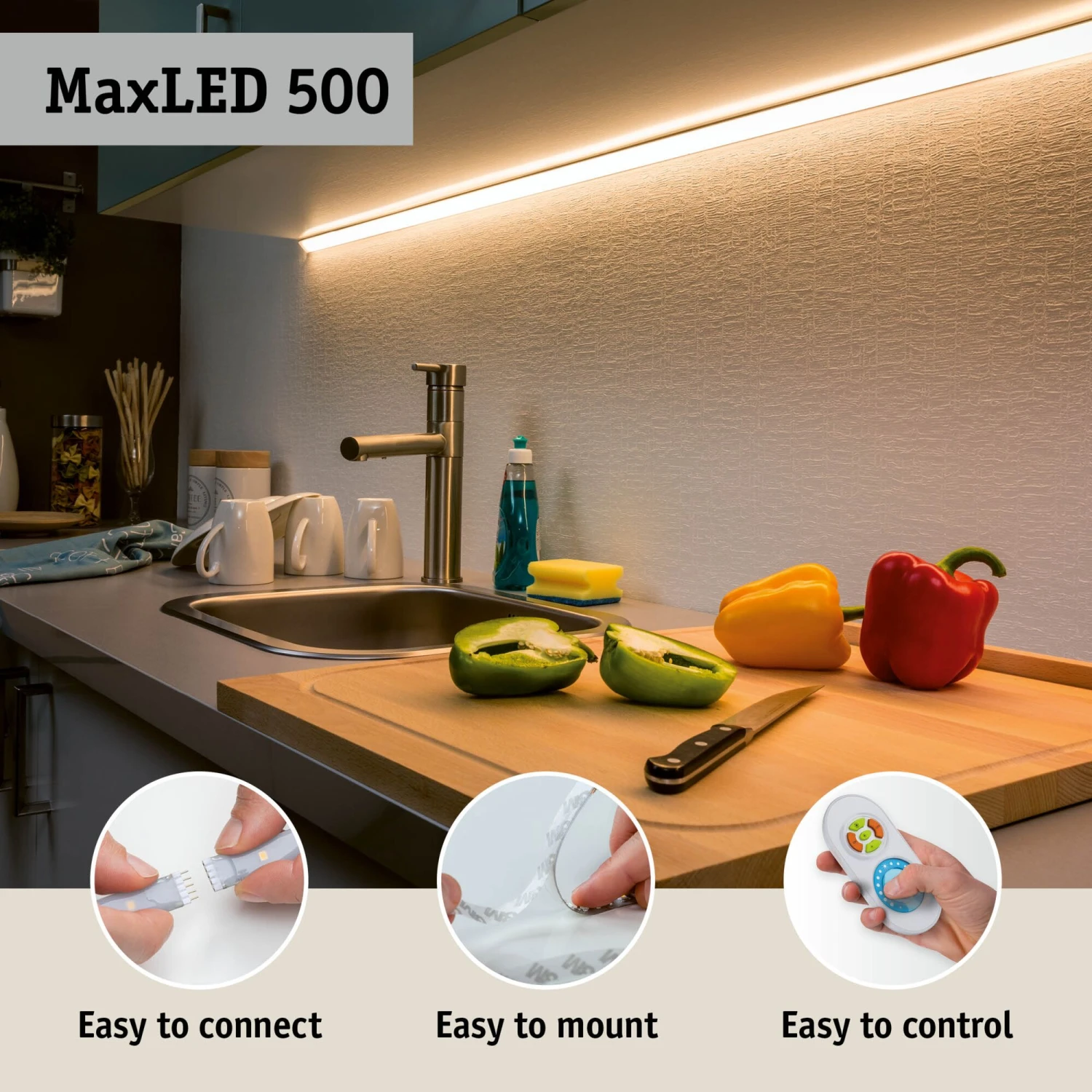 Paulmann MaxLED 500 LED Strip Smart Home Zigbee 3.0 RGBW Beschichtet Basisset 3m IP44 27W 1200lm 60LEDs/m RGBW+ 60VA - Image 12